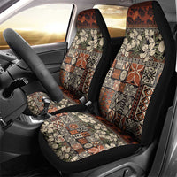 Pacific Hibiscus Tapa Tribal Vintage Car Seat Cover Brown Motif LT9 - Polynesian Pride