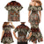 Pacific Hibiscus Tapa Tribal Vintage Family Matching Mermaid Dress and Hawaiian Shirt Brown Motif