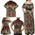 Pacific Hibiscus Tapa Tribal Vintage Family Matching Off Shoulder Maxi Dress and Hawaiian Shirt Brown Motif