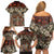 Pacific Hibiscus Tapa Tribal Vintage Family Matching Off Shoulder Short Dress and Hawaiian Shirt Brown Motif