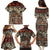 Pacific Hibiscus Tapa Tribal Vintage Family Matching Puletasi and Hawaiian Shirt Brown Motif