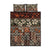 Pacific Hibiscus Tapa Tribal Vintage Quilt Bed Set Brown Motif