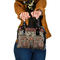 Pacific Hibiscus Tapa Tribal Vintage Shoulder Handbag Brown Motif LT9 One Size Brown - Polynesian Pride