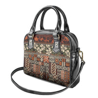 Pacific Hibiscus Tapa Tribal Vintage Shoulder Handbag Brown Motif LT9 - Polynesian Pride