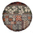 Pacific Hibiscus Tapa Tribal Vintage Spare Tire Cover Brown Motif