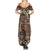 Pacific Hibiscus Tapa Tribal Vintage Summer Maxi Dress Brown Motif