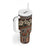 Pacific Hibiscus Tapa Tribal Vintage Tumbler With Handle Brown Motif