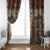 Pacific Hibiscus Tapa Tribal Vintage Window Curtain Brown Motif