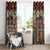 Pacific Hibiscus Tapa Tribal Vintage Window Curtain Brown Motif