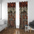 Pacific Hibiscus Tapa Tribal Vintage Window Curtain Brown Motif