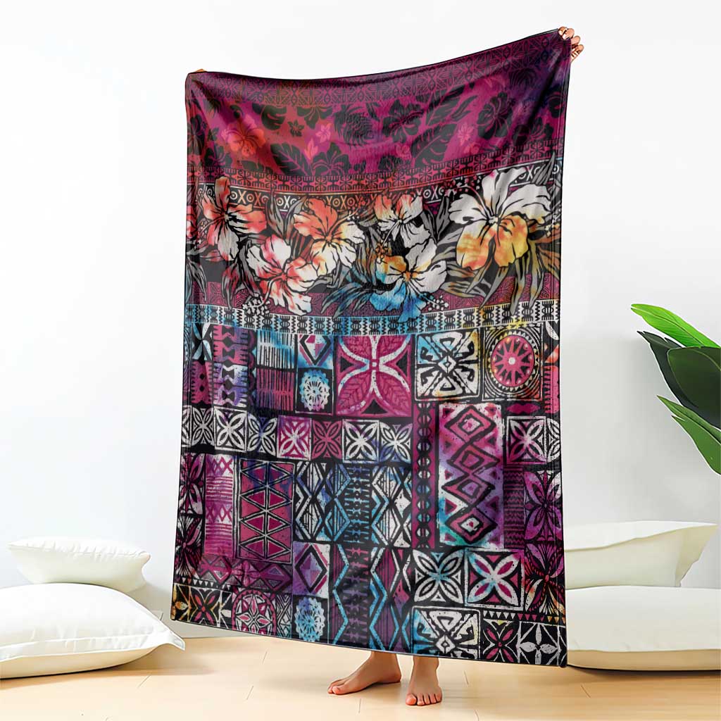 Pacific Hibiscus Tapa Tribal Vintage Blanket Pink Motif LT9 - Polynesian Pride