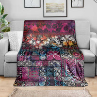 Pacific Hibiscus Tapa Tribal Vintage Blanket Pink Motif LT9 - Polynesian Pride