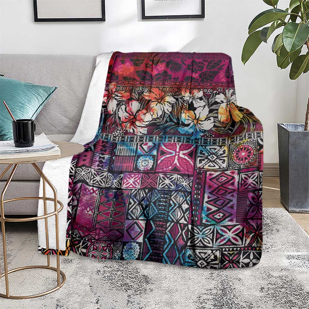 Pacific Hibiscus Tapa Tribal Vintage Blanket Pink Motif LT9 - Polynesian Pride