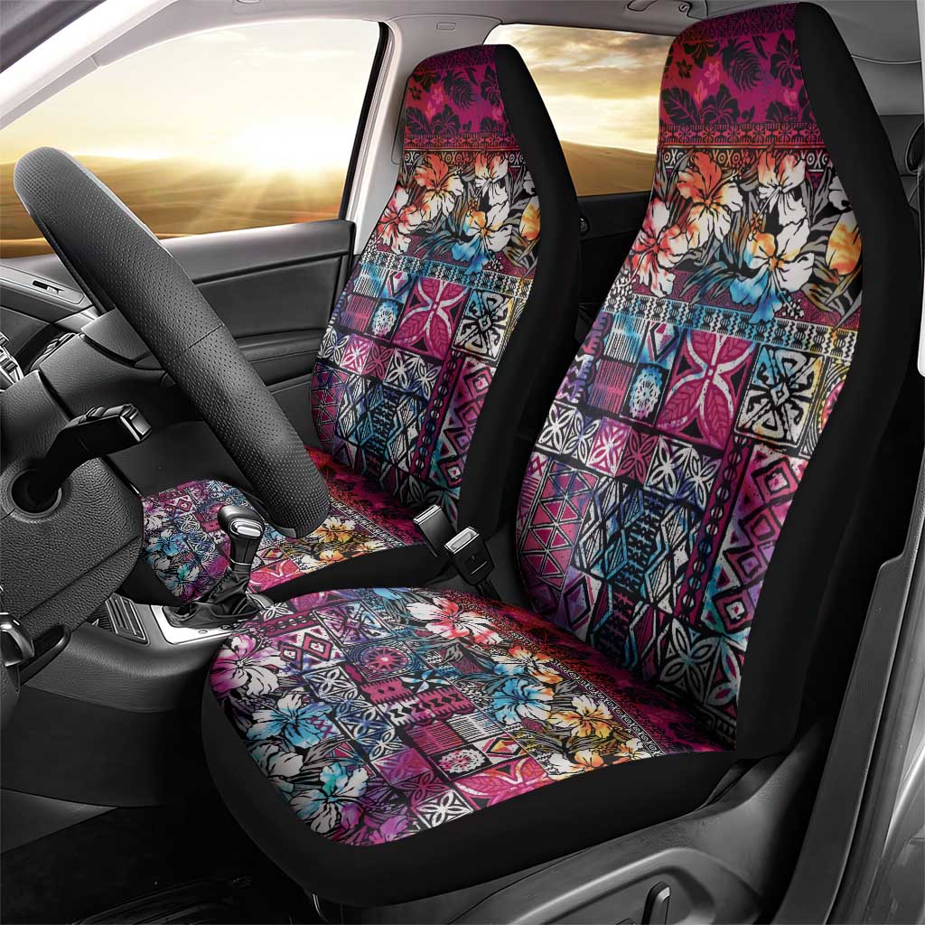 Pacific Hibiscus Tapa Tribal Vintage Car Seat Cover Pink Motif LT9 - Polynesian Pride