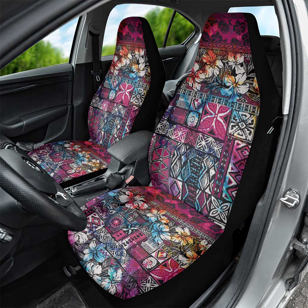Pacific Hibiscus Tapa Tribal Vintage Car Seat Cover Pink Motif LT9 - Polynesian Pride
