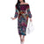 Pacific Hibiscus Tapa Tribal Vintage Family Matching Off The Shoulder Long Sleeve Dress and Hawaiian Shirt Pink Motif