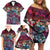 Pacific Hibiscus Tapa Tribal Vintage Family Matching Off Shoulder Short Dress and Hawaiian Shirt Pink Motif