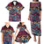 Pacific Hibiscus Tapa Tribal Vintage Family Matching Puletasi and Hawaiian Shirt Pink Motif