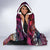 Pacific Hibiscus Tapa Tribal Vintage Hooded Blanket Pink Motif