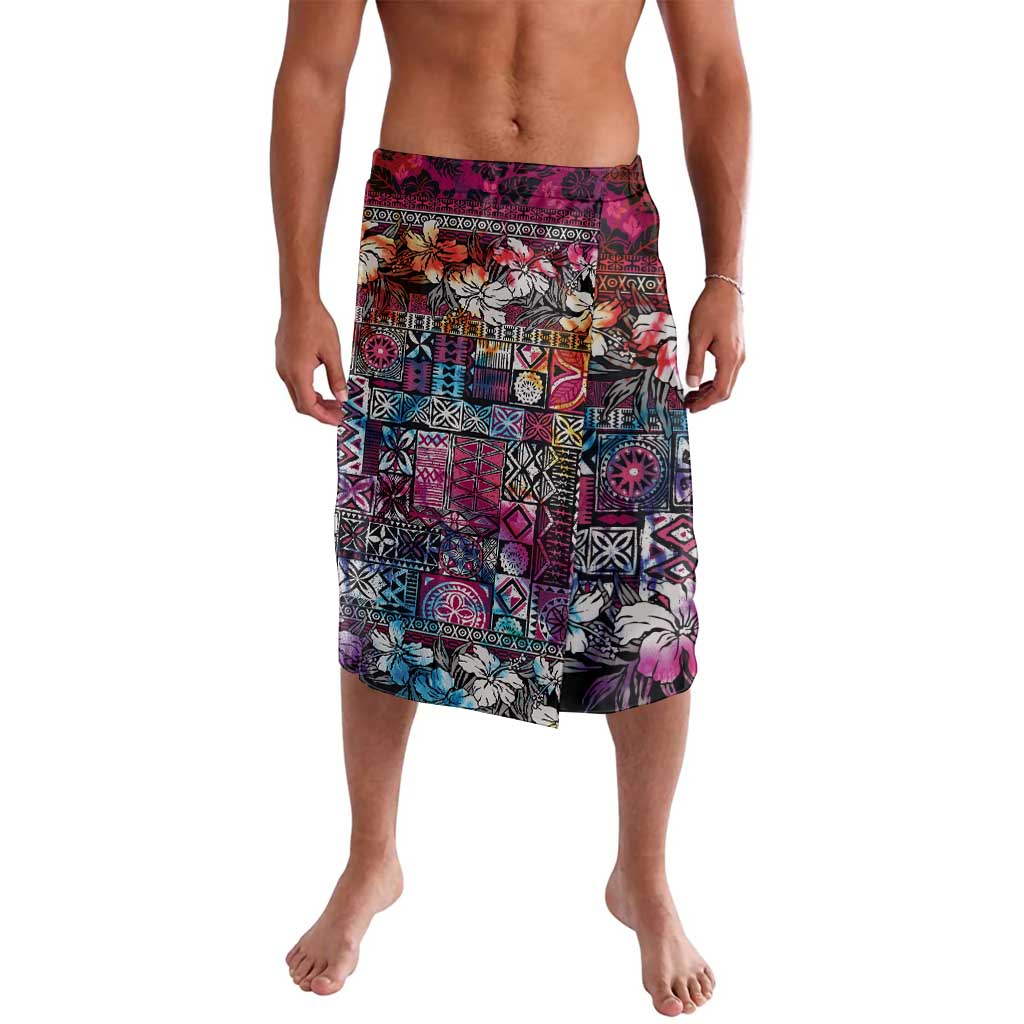 Pacific Hibiscus Tapa Tribal Vintage Lavalava Pink Motif