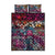 Pacific Hibiscus Tapa Tribal Vintage Quilt Bed Set Pink Motif