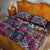 Pacific Hibiscus Tapa Tribal Vintage Quilt Bed Set Pink Motif