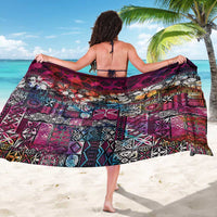 Pacific Hibiscus Tapa Tribal Vintage Sarong Pink Motif LT9 - Polynesian Pride