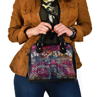 Pacific Hibiscus Tapa Tribal Vintage Shoulder Handbag Pink Motif LT9 - Polynesian Pride