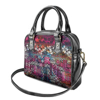 Pacific Hibiscus Tapa Tribal Vintage Shoulder Handbag Pink Motif LT9 - Polynesian Pride
