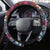 Pacific Hibiscus Tapa Tribal Vintage Steering Wheel Cover Pink Motif