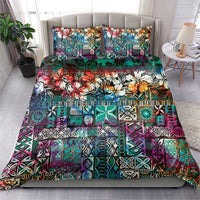 Pacific Hibiscus Tapa Tribal Vintage Bedding Set Turquoise Motif LT9 - Polynesian Pride