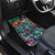 Pacific Hibiscus Tapa Tribal Vintage Car Mats Turquoise Motif