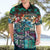 Pacific Hibiscus Tapa Tribal Vintage Hawaiian Shirt Turquoise Motif