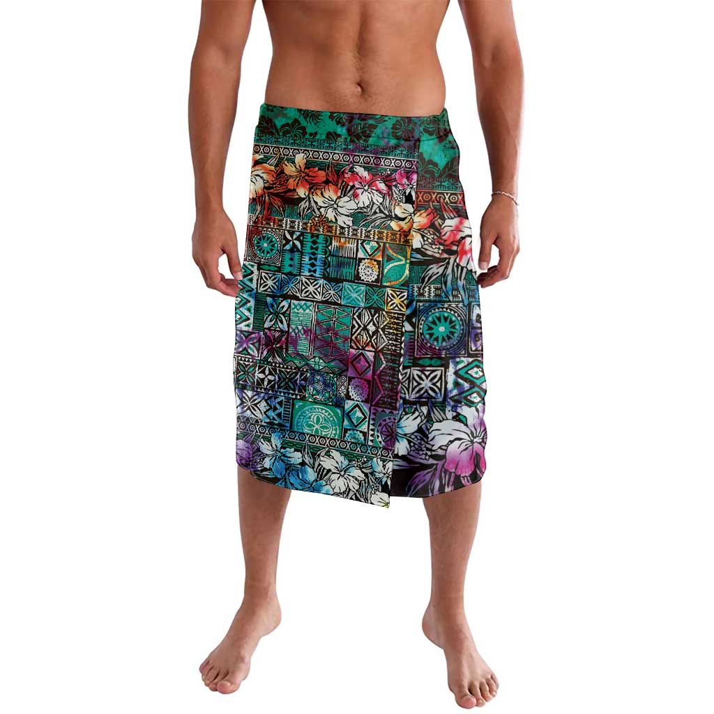 Pacific Hibiscus Tapa Tribal Vintage Lavalava Turquoise Motif LT9 Turquoise - Polynesian Pride