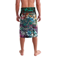Pacific Hibiscus Tapa Tribal Vintage Lavalava Turquoise Motif LT9 - Polynesian Pride