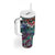 Pacific Hibiscus Tapa Tribal Vintage Tumbler With Handle Turquoise Motif