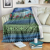 Personalised Fiji Viti Levu Blanket Tagimoucia and Tapa Tribal Pattern LT9 Blue - Polynesian Pride