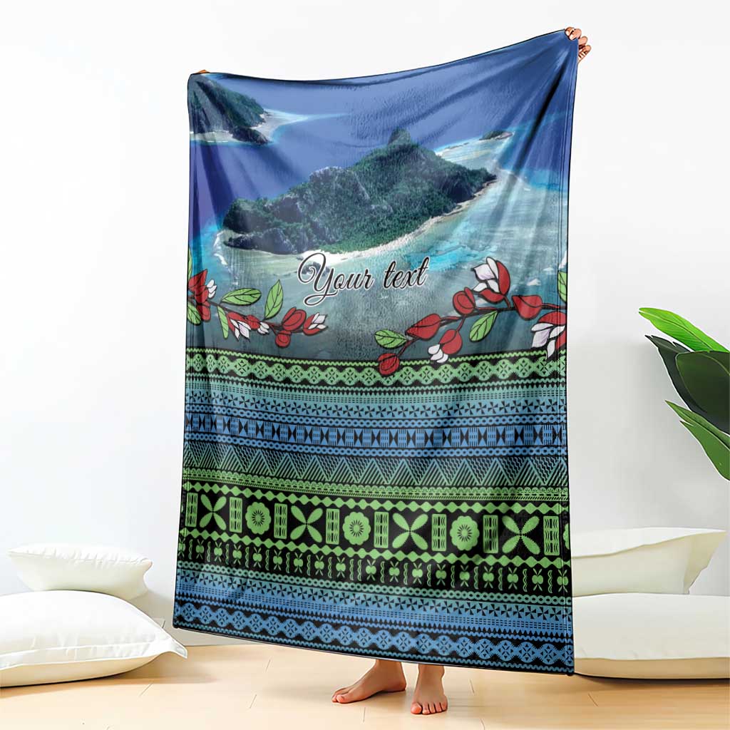 Personalised Fiji Viti Levu Blanket Tagimoucia and Tapa Tribal Pattern LT9 - Polynesian Pride