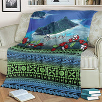 Personalised Fiji Viti Levu Blanket Tagimoucia and Tapa Tribal Pattern LT9 - Polynesian Pride