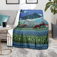 Personalised Fiji Viti Levu Blanket Tagimoucia and Tapa Tribal Pattern LT9 - Polynesian Pride