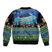 Personalised Fiji Viti Levu Bomber Jacket Tagimoucia and Tapa Tribal Pattern LT9 - Polynesian Pride
