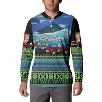Personalised Fiji Viti Levu Button Sweatshirt Tagimoucia and Tapa Tribal Pattern LT9 - Polynesian Pride