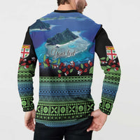 Personalised Fiji Viti Levu Button Sweatshirt Tagimoucia and Tapa Tribal Pattern LT9 - Polynesian Pride