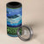 Personalised Fiji Viti Levu 4 in 1 Can Cooler Tumbler Tagimoucia and Tapa Tribal Pattern