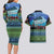 Personalised Fiji Viti Levu Couples Matching Long Sleeve Bodycon Dress and Hawaiian Shirt Tagimoucia and Tapa Tribal Pattern