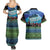 Personalised Fiji Viti Levu Couples Matching Summer Maxi Dress and Hawaiian Shirt Tagimoucia and Tapa Tribal Pattern