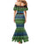 Personalised Fiji Viti Levu Mermaid Dress Tagimoucia and Tapa Tribal Pattern