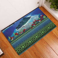 Personalised Fiji Viti Levu Rubber Doormat Tagimoucia and Tapa Tribal Pattern LT9 - Polynesian Pride