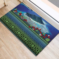Personalised Fiji Viti Levu Rubber Doormat Tagimoucia and Tapa Tribal Pattern LT9 - Polynesian Pride
