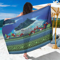 Personalised Fiji Viti Levu Sarong Tagimoucia and Tapa Tribal Pattern LT9 One Size 44 x 66 inches Blue - Polynesian Pride